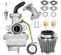 HEBEOT PZ20 Carburetor Kit with 35mm Air Filter and Intake Manifold Pipe Compatible with 125cc 110cc 90cc Engines Includes A7TC Spark Fuel Lines Clips Scr