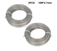HEBEOT Replacement Trimmer Rope Wild Plants Shrubs Weeds Tall Grass Small Gardens Agricultural Fields Municipal Green Space Professional Landscapers Home Gardeners(10mx2.7mm 2pcs)