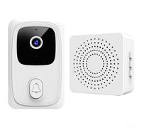 HEBEOT Smart Video Doorbell Wireless WiFi Connectivity Motion Detection Two Way Audio Night Visions Rechargeable Battery Long Life White Color PC Material 116x94x44mm Home Security Intercom System