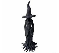 HEBEOT Witch Statue, Resin Halloween Witch Statue With Detailed Textures And Earthy Tones For Altars Witchy Collections And Halloween-themed Decor(Small)