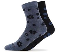 Heber Peak - Merino SylvaHe. Flower Socks 2-Pack - Sports socks size 36-38, blue