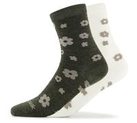 Heber Peak - Merino SylvaHe. Flower Socks 2-Pack - Sports socks size 36-38, olive