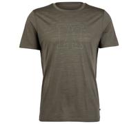 Heber Peak - MerinoMix150 PineconeHe. Logo T-Shirt - Merino shirt size L, brown