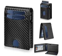 HEBESPACE Wallet for Man Work with Find My, Pop-Up Magnetic Card Holder and RFID Blocking Functionality, Magnetic Wallet Carbonfiber, Carbon Fiber, Morden