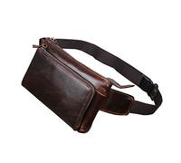 Hebetag Leather Waist Pack Fanny Bag for Men Women Outdoor Travel Sports Running Walking Hiking Hip Bum Belt Slim Cell Phone Purse Casual Waist Wallet Pouch, #01Coffee(Oil Wax Leather), S, Vintage,