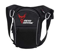 Hebetag Oxford Waist Pack Motorcycle Drop Leg Bag for Men Women Thigh Waist Bum Hip Fanny Belt Bag Purse Pouch Outdoor Travel Hiking Cycling Tactical Outdoor Sports Daypack, Black(RedLogo)