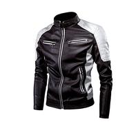 Hebezn Motorcycle Protective Jacket Motocross For Women And Men, Leather Jacket Men Vintage Thermal Leather Jacket With Stand-up Collar Many Pockets Motorcycle Jacket (Color : Brown, Size : XL)