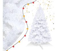 Hebitod 4ft/1.2M Artificial Christmas Tree Xmas with 200 Tips Includes Metal Stand, Indoor and Outdoor Christmas Decoration, Easy assembly(White)
