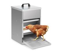 Hebitod Automatic Chicken Feeder with step plate, 5kg Automatic Chicken Feeder galvanised Waterproof feeding trough Feeding dispenser for chickens, 1x rat-proof Chicken feeder
