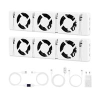 Hebitod Radiator Fan with Dual Set - Includes 1 Plug, 1 Controller, 1 Temperature Sensor and 1 Extension Cable, Fans for Under-heaters and radiators, Saves Energy and Heating Costs, White