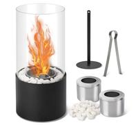 Hebitod Tabletop Fireplace, Bioethanol Fireplace, Bio Ethanol Table Top Fire, Table Top Heater for Outdoor & Indoor, table top fire pit, 130 Min Burn Time, Round Shape