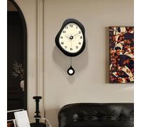 HEBOIX Silent Cute Wall Clock Battery Operated Non-Ticking 13.7"*25.1" inches Wooden Analog Wall Clocks for Classroom，Unique Rustic Wall Clocks for Living Room & Kitchen Decor