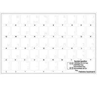 Hebrew Keyboard Stickers with White Lettering ON Transparent Background
