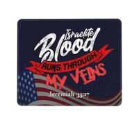 Hebrew Te Runs Through My Veins Mouse Mat Smooth Mousepads Rubber Base Mouse Pads For Gaming Pc Home 25X30Cm