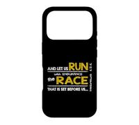 Hebrews 12:1 RUN with endurance the RACE - Bible Inspired Case for iPhone 17 Pro