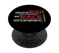 Hebrews 12:1 - RUN with endurance the RACE Bible Inspired PopSockets Adhesive PopGrip