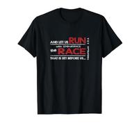Hebrews 12:1 - Run with Endurance the Race Bible Inspired Value Graphic T-Shirt, Men, Black, S