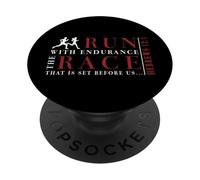 Hebrews 12:1 RUN with endurance the RACE - Runner Inspired PopSockets Adhesive PopGrip