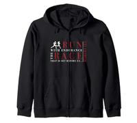 Hebrews 12:1 RUN with endurance the RACE - Runner Inspired Zip Hoodie