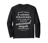 Hebrews 13:2 Bible Verse Entertained Angels Faith Scripture Long Sleeve T-Shirt