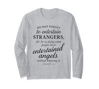 Hebrews 13:2 Bible Verse Entertained Angels Faith Scripture Long Sleeve T-Shirt
