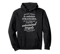 Hebrews 13:2 Bible Verse Entertained Angels Faith Scripture Pullover Hoodie