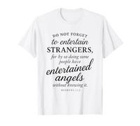 Hebrews 13:2 Bible Verse Entertained Angels Faith Scripture T-Shirt