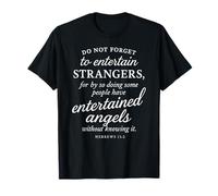 Hebrews 13:2 Bible Verse Entertained Angels Faith Scripture T-Shirt