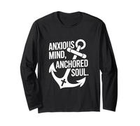 Hebrews 6:19 Anxious Mind Anchored Soul Bible Verse Long Sleeve T-Shirt