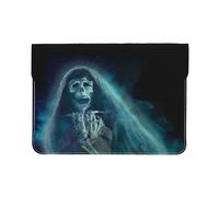 HEBSDFG 13-inch Leather Laptop Sleeve, Mystical Dead Skull Print Slim Shockproof Insertion Design Laptop Case Bag for Office, School, Travel