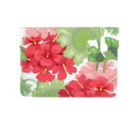 HEBSDFG 13-inch Leather Laptop Sleeve, Red Geranium Flower Print Slim Shockproof Insertion Design Laptop Case Bag for Office, School, Travel