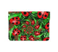 HEBSDFG 13-inch Leather Laptop Sleeve, Red Ladybug Print Slim Shockproof Insertion Design Laptop Case Bag for Office, School, Travel