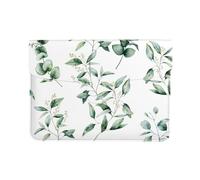 HEBSDFG 13-inch Leather Laptop Sleeve, White Natural Greenery Twig Print Slim Shockproof Insertion Design Laptop Case Bag for Office, School, Travel