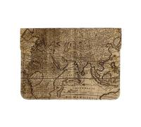 HEBSDFG 13-inch Leather Laptop Sleeve, world map Print Slim Shockproof Insertion Design Laptop Case Bag for Office, School, Travel