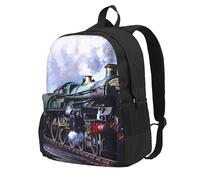 HEBSDFG 15 Inch Travel Laptop Backpack for Men Women, Steam Locomotive Train Print Casual Daypack Computer Rucksack for School Hiking Work