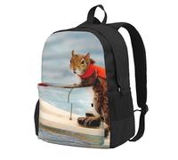 HEBSDFG 15 Inch Travel Laptop Backpack for Men Women, Water Skiing fox Squirrel Print Casual Daypack Computer Rucksack for School Hiking Work