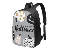 HEBSDFG 17 Inch Laptop Backpack for Men Women, Happy-Halloween-Day Print Casual Daypack Computer Rucksack for School Travel Work