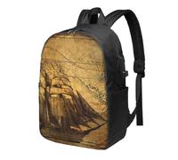 HEBSDFG 17 Inch Laptop Backpack for Men Women, Nautical Sailing Pirate Theme Print Casual Daypack Computer Rucksack for School Travel Work