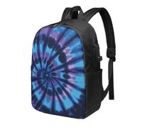HEBSDFG 17 Inch Laptop Backpack for Men Women, Purple Tie Dye Print Casual Daypack Computer Rucksack Bag for School Travel Work