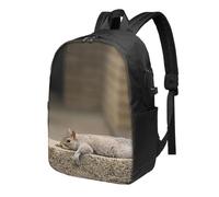 HEBSDFG 17 Inch Laptop Backpack for Men Women, Squirrel Just Laying Print Casual Daypack Computer Rucksack Bag for School Travel Work