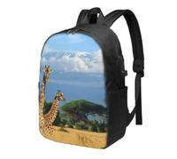 HEBSDFG 17 Inch Laptop Backpack for Men Women, Three giraffes Print Casual Daypack Computer Rucksack Bag for School Travel Work