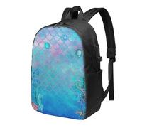 HEBSDFG 17 Inch Laptop Backpack for Men Women, Under The Sea Print Casual Daypack Computer Rucksack Bag for School Travel Work