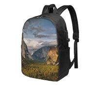 HEBSDFG 17 Inch Laptop Backpack for Men Women, yosemite park Print Casual Daypack Computer Rucksack Bag for School Travel Work