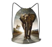 HEBSDFG 3D Elephant Prints Drawstring Backpack for Women Men Adjustable String Bag Sackpack for Sport Gym Bags Shopping Beach, M