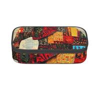 HEBSDFG African Elephant Patchwork Print Pencil Case Large Pen Bag Cute Compartment Desk Organizer Make up Bag for School, Office, Makeup, Travel