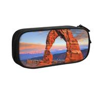 HEBSDFG Arches National Park Print Cute Pencil Case Pouch for Boys Girls - Black High Capacity Travel Pen Bag Organizer Makeup Bag for Student School College Office
