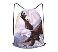 HEBSDFG bald eagle Prints Drawstring Backpack for Women Men Adjustable String Bag Sackpack for Sport Gym Bags Shopping Beach, S