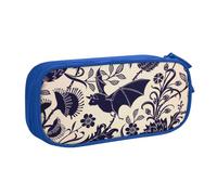 HEBSDFG Bat Print Print Cute Pencil Case Pouch for Boys Girls, Blue High Capacity Travel Pen Bag Organizer Makeup Bag for Student School College Office