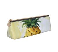 HEBSDFG Be a Pineapple Prints Triangle Pencil Case & Cosmetic Pouch, PVC Leather Zippered Organiser for School Office Travel Stylish Gifting