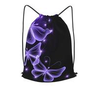 HEBSDFG Beautiful purple butterfly Prints Drawstring Backpack for Women Men Adjustable String Bag Sackpack for Sport Gym Bags Shopping Beach, S